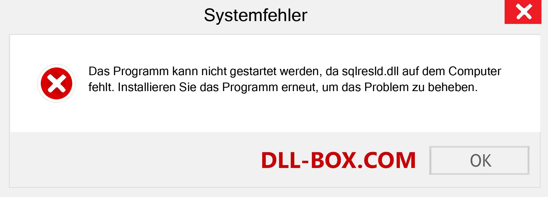 sqlresld.dll-Datei fehlt?. Download für Windows 7, 8, 10 - Fix sqlresld dll Missing Error unter Windows, Fotos, Bildern