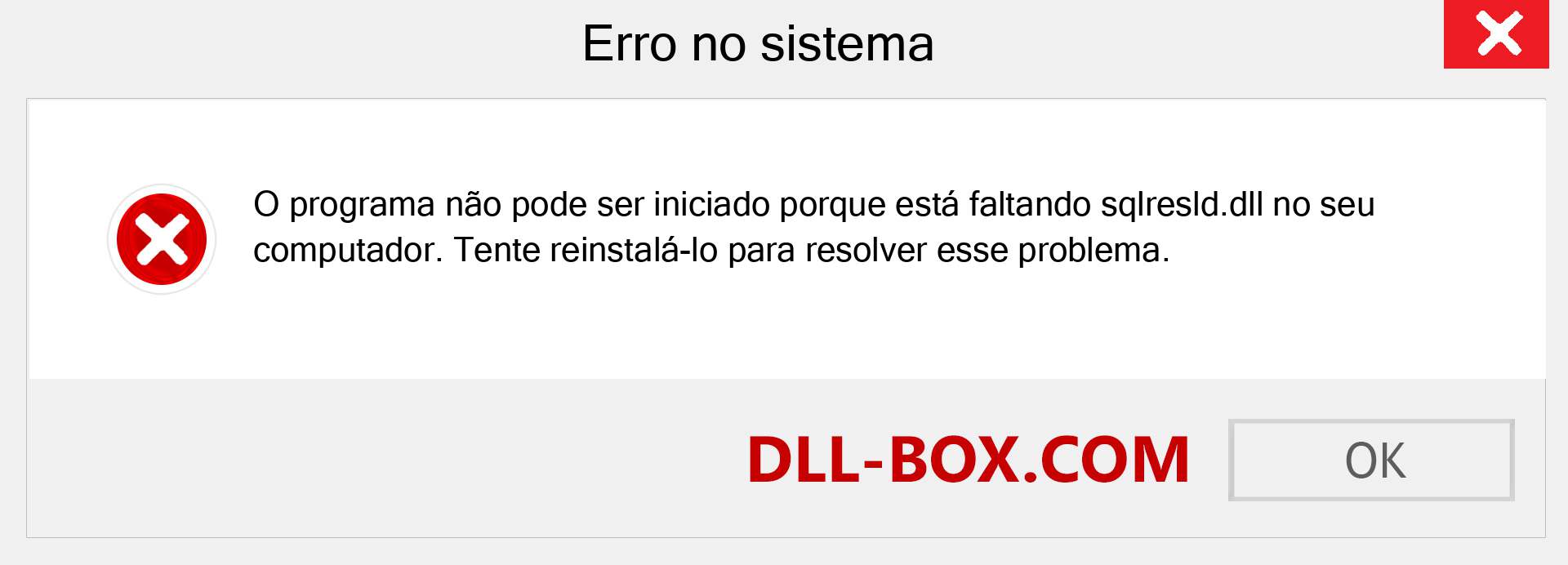 Arquivo sqlresld.dll ausente ?. Download para Windows 7, 8, 10 - Correção de erro ausente sqlresld dll no Windows, fotos, imagens