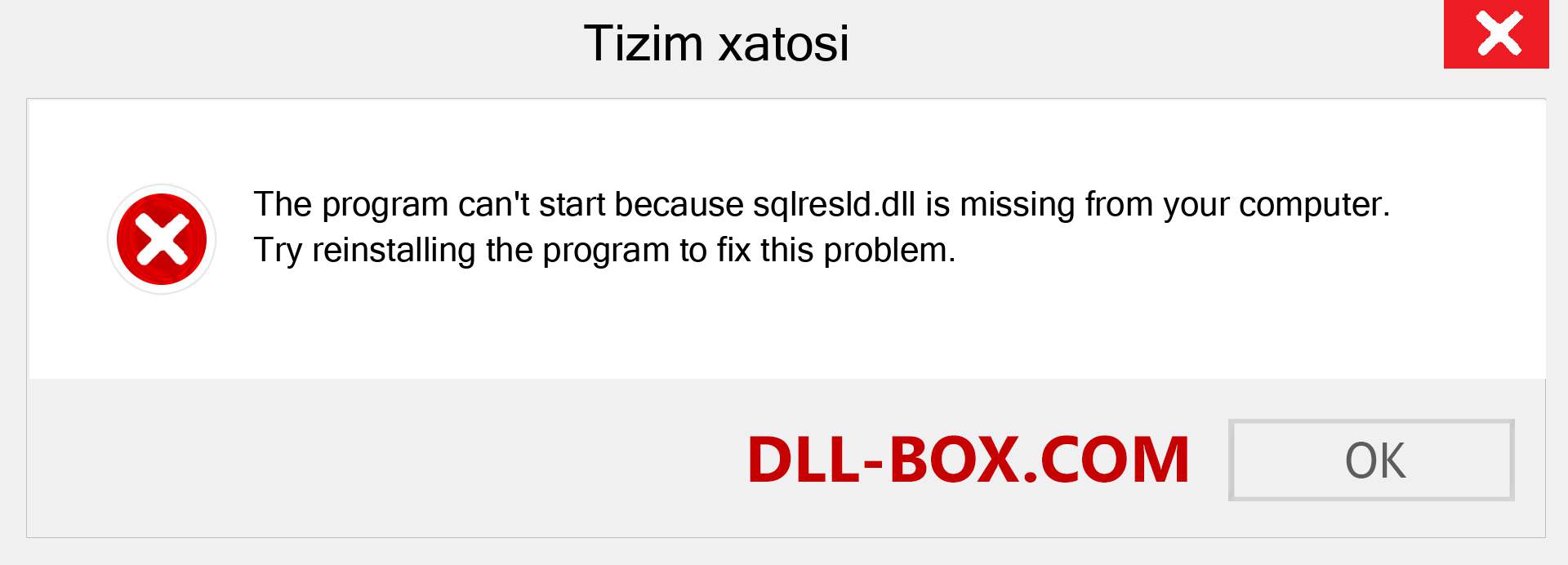 sqlresld.dll fayli yo'qolganmi?. Windows 7, 8, 10 uchun yuklab olish - Windowsda sqlresld dll etishmayotgan xatoni tuzating, rasmlar, rasmlar